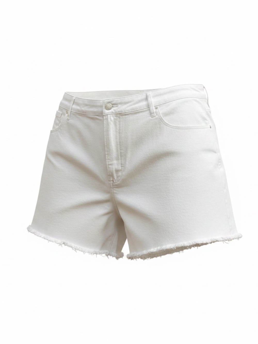 NWT GOOD AMERICAN
Bombshell Shorts White Sz Plus 24
Raw Hem